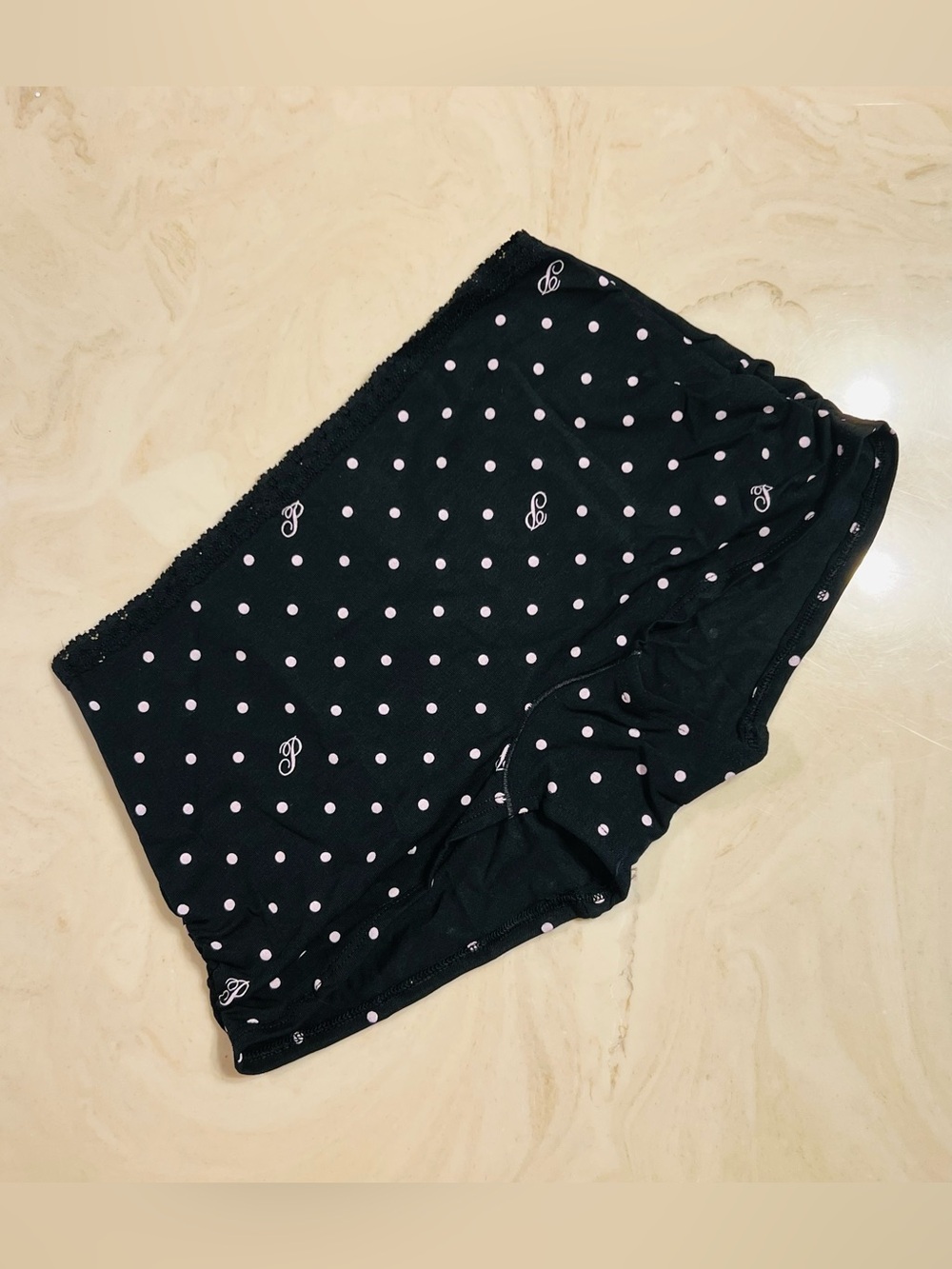 🖤VICTORIA'S SECRET PINK Cotton Dorm
Boyshort Panty Black Polka Dot Dog Print M